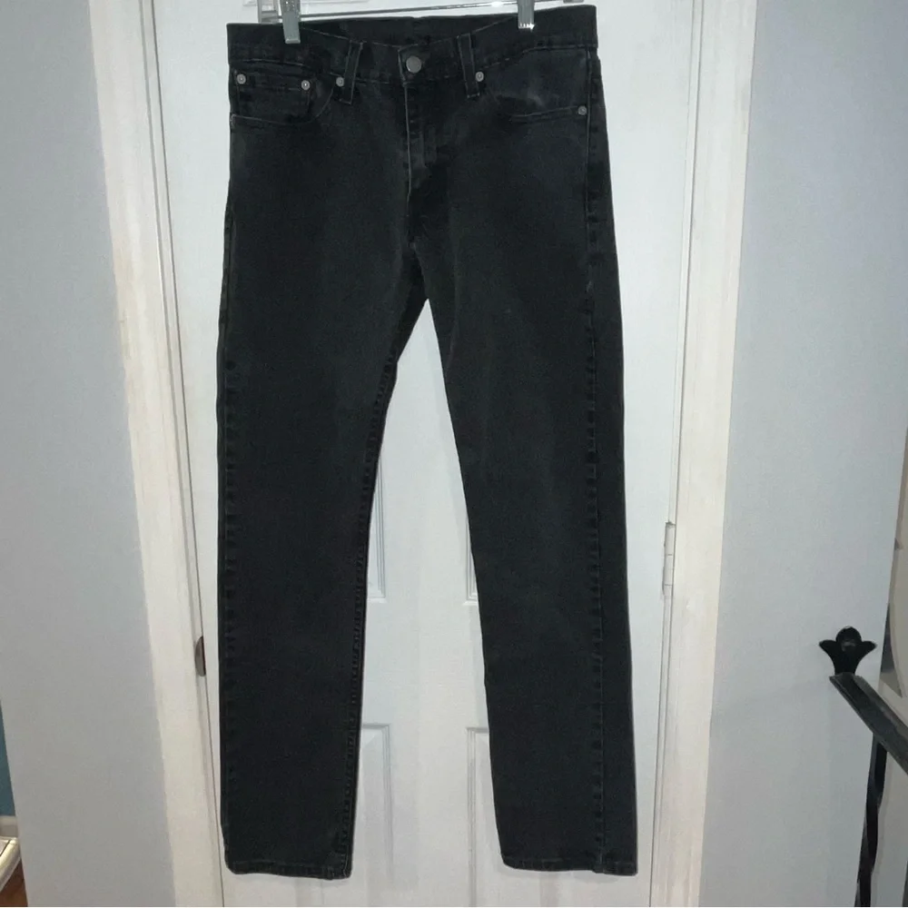 Men's Levi's 511 Black Premium Denim Straight Slim Jeans Black Tag Size 31x32